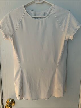 Athleta Women's White Short Sleeve Athletic Tee